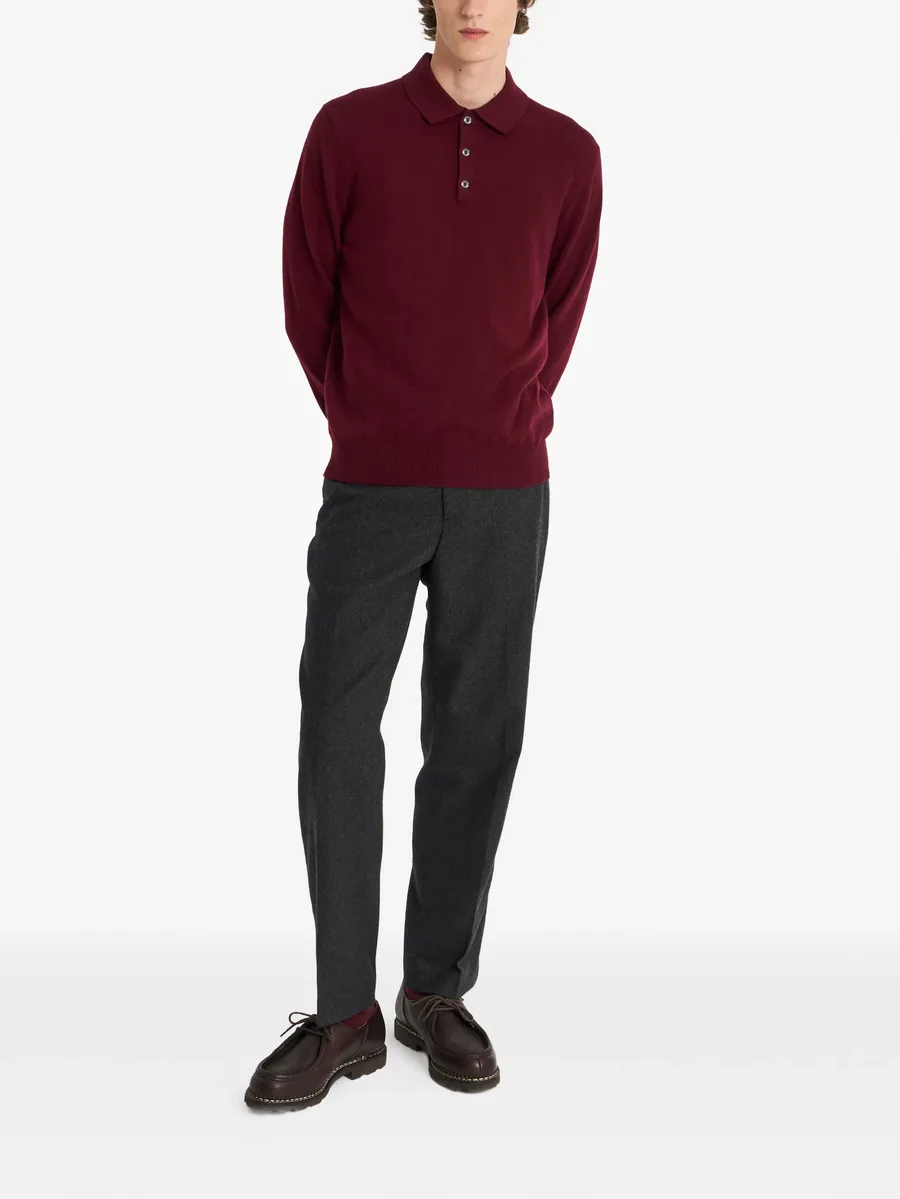 long-sleeve cashmere polo shirt 4