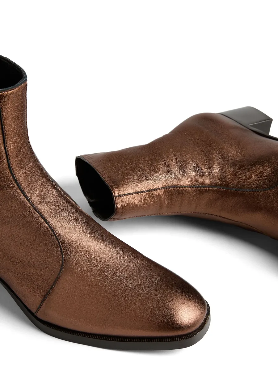 metallic-effect leather boots 10