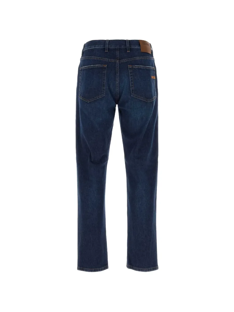 faded-effect five-pocket jeans 3
