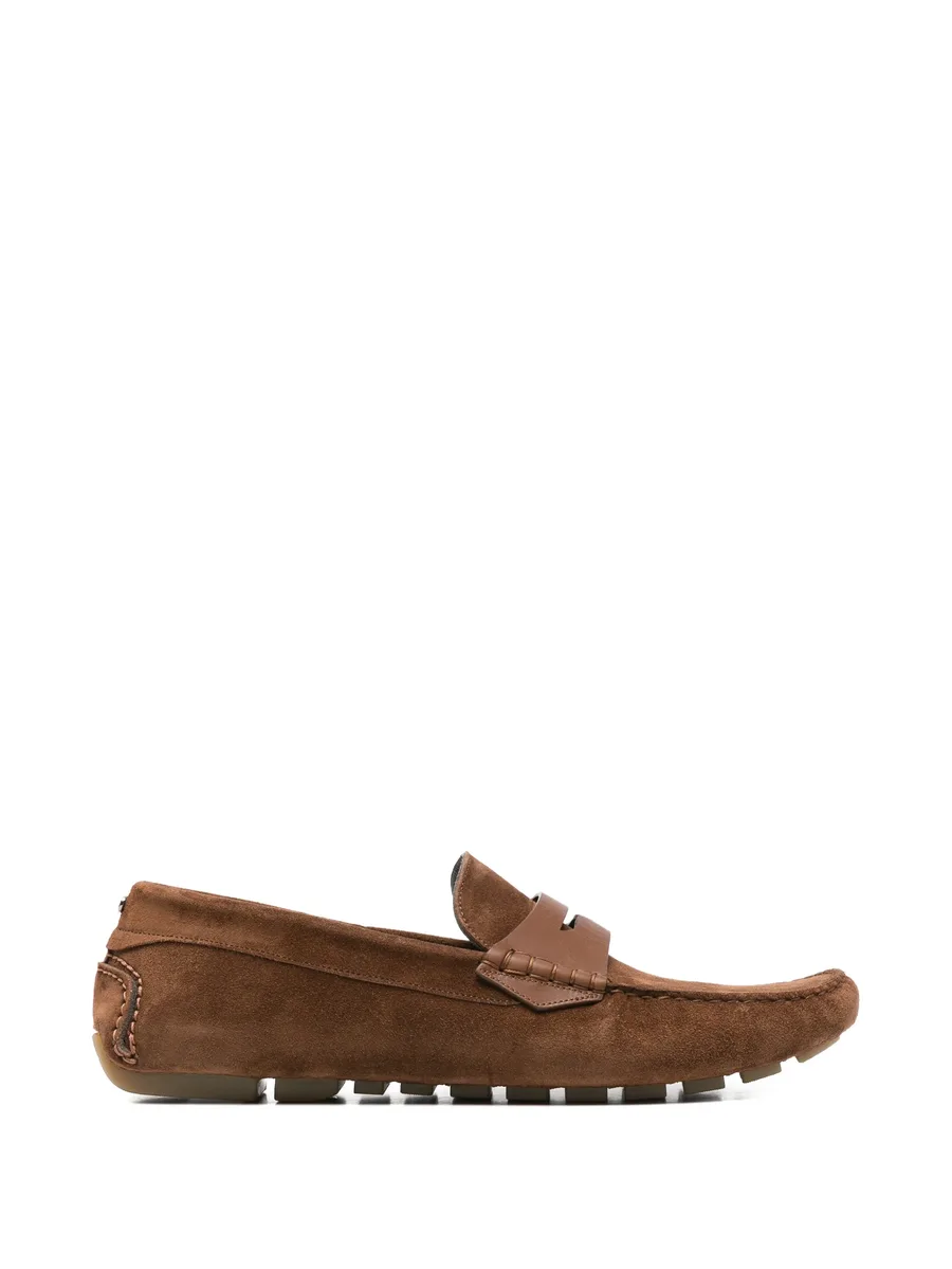 panel leather loafers 1