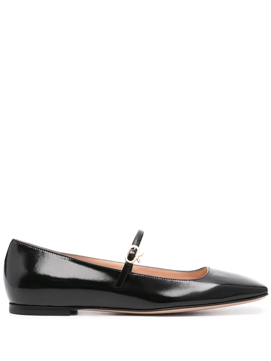 buckle-fastening leather ballerina shoes 1