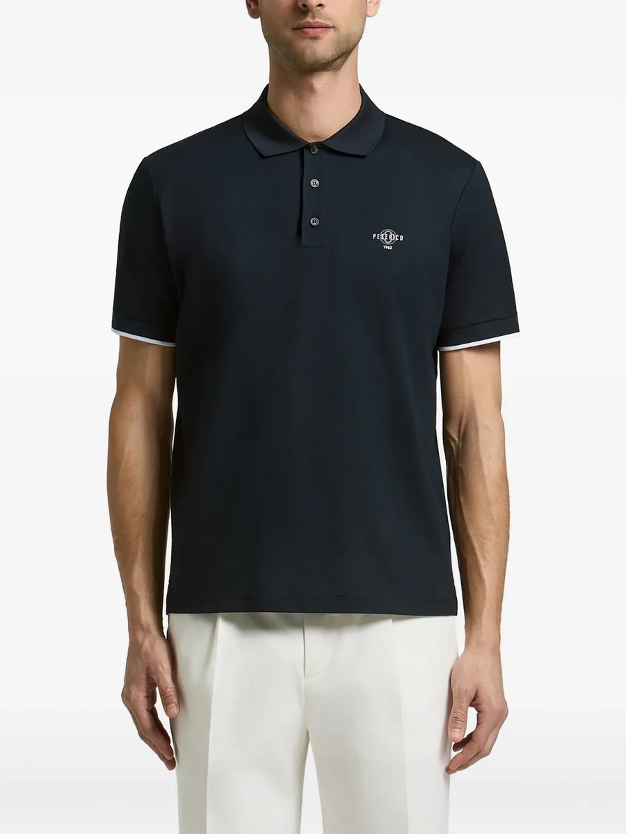 Piquet logo-print polo shirt 1