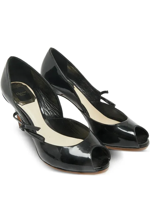 peep-toe bow-detail pumps