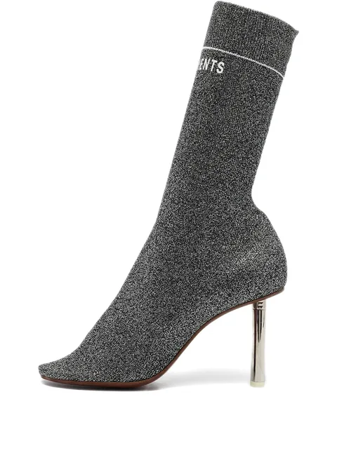 pre-owned 90mm metallic sock boots