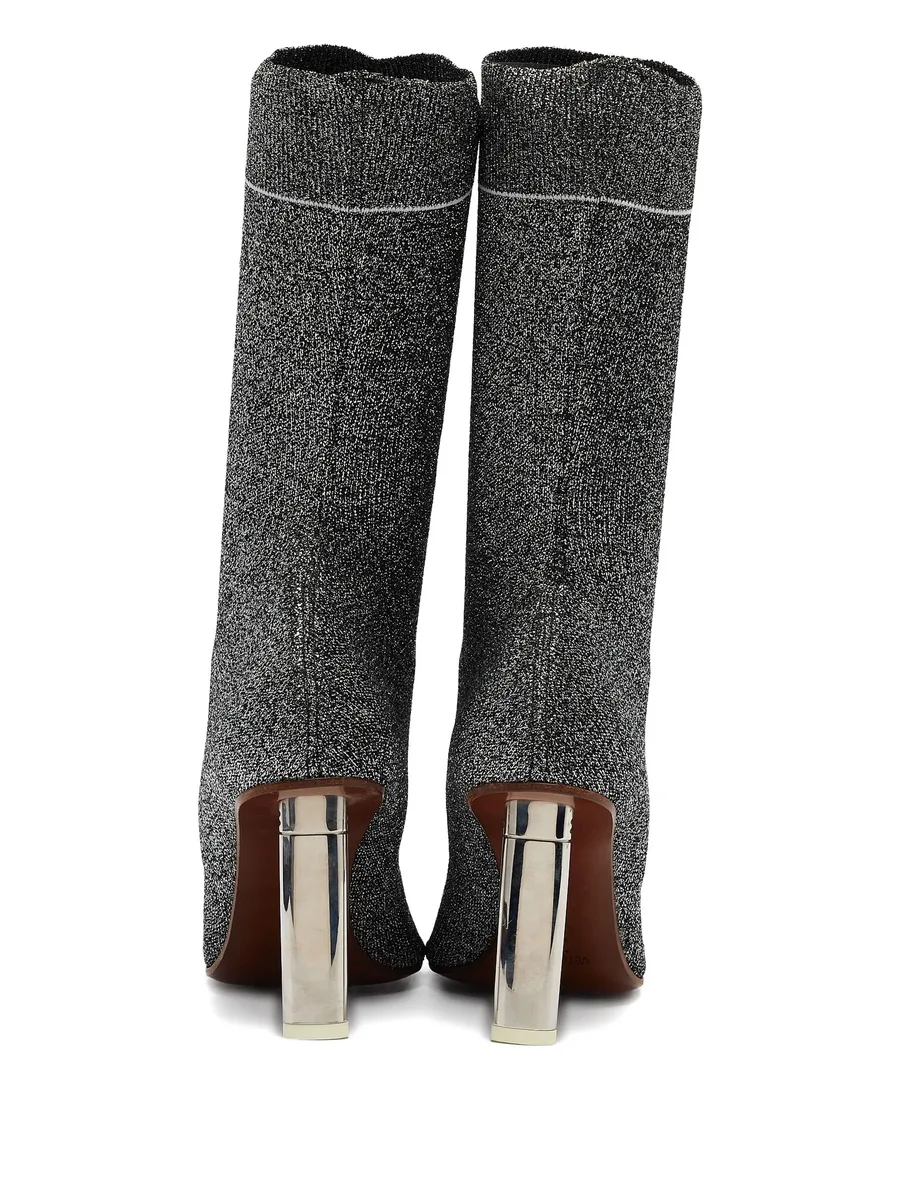 pre-owned 90mm metallic sock boots 6