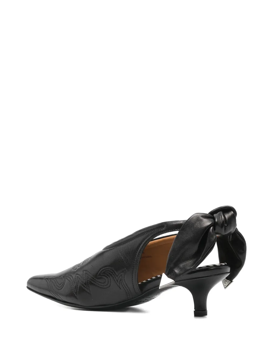 bow-detail embroidered pumps 5