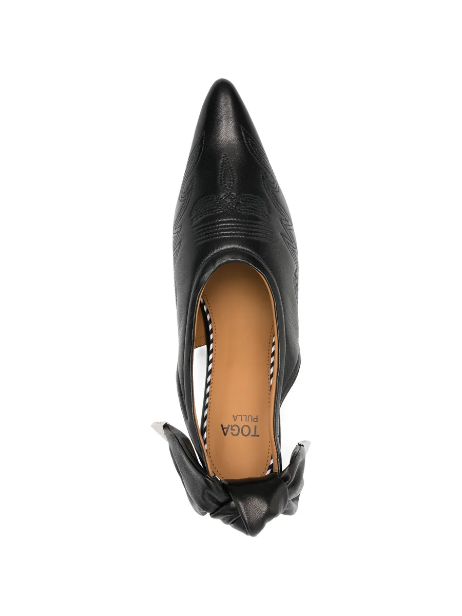 bow-detail embroidered pumps 8