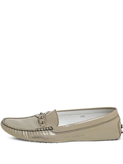 Patent Leather Pebble Detail Loafers