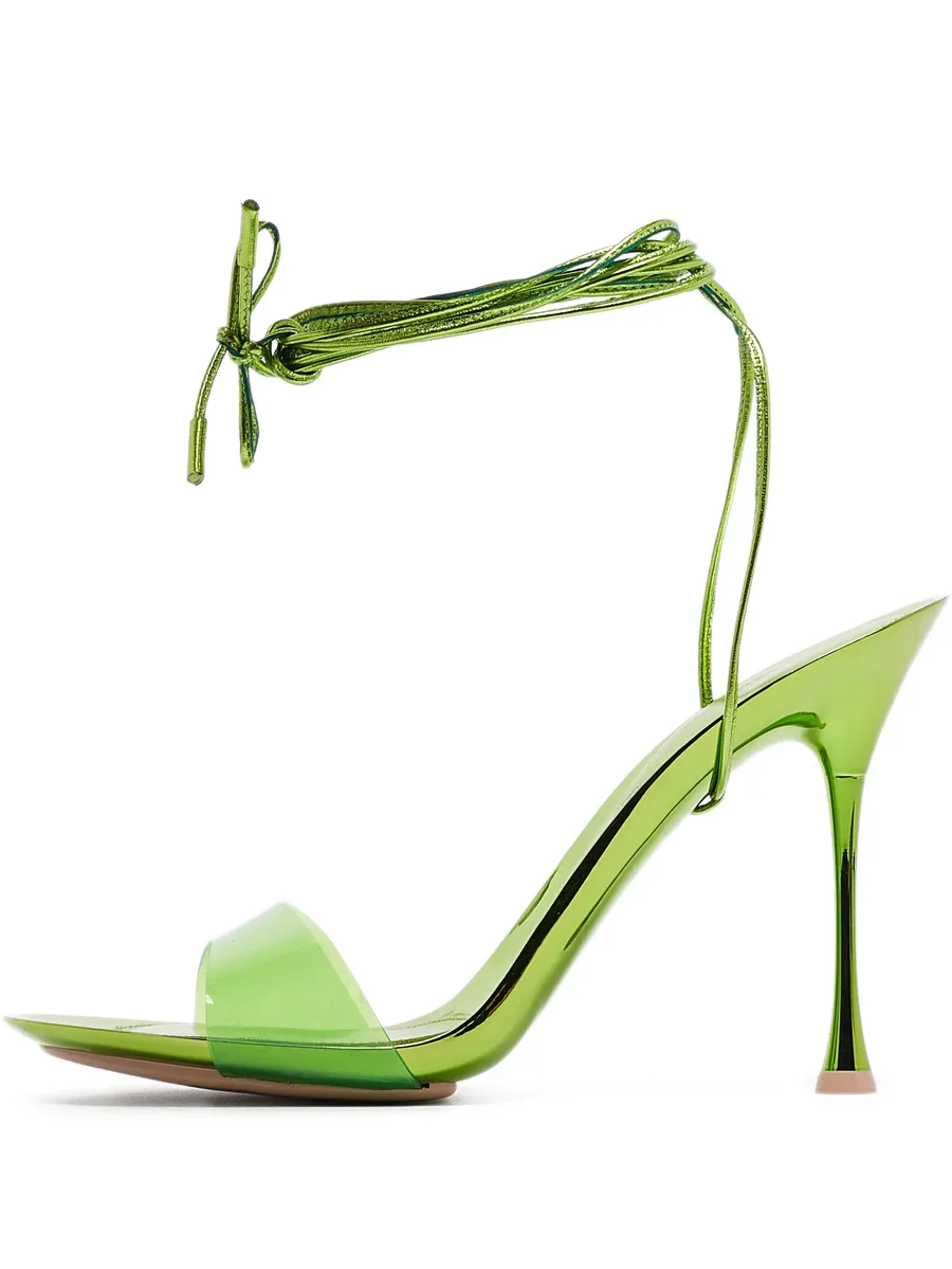 pre-owned 115mm transparent-strap sandals 1