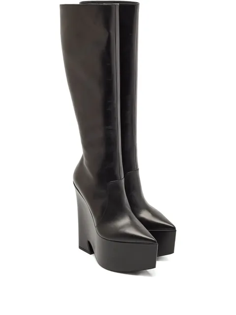 leather platform boots