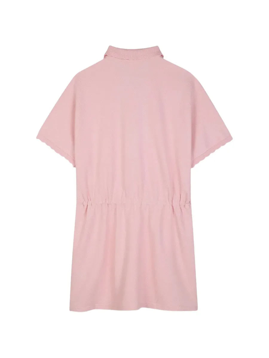 scallop-trim drawstring polo dress 2