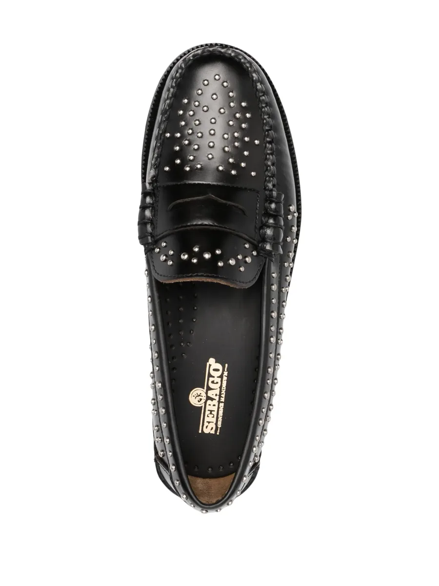 stud-embellished leather loafers 8