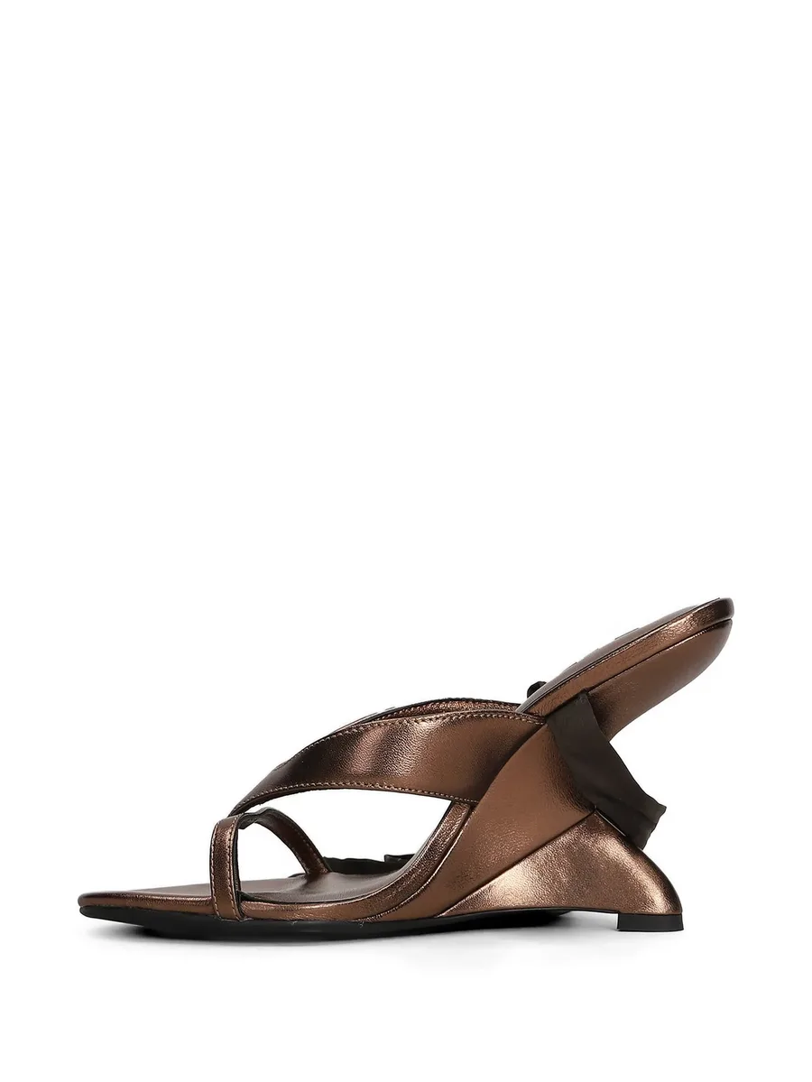 tie-fastening wedge sandals 2