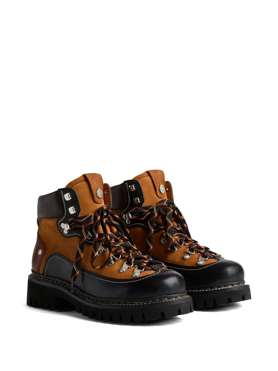 panelled leather hiking boots 4