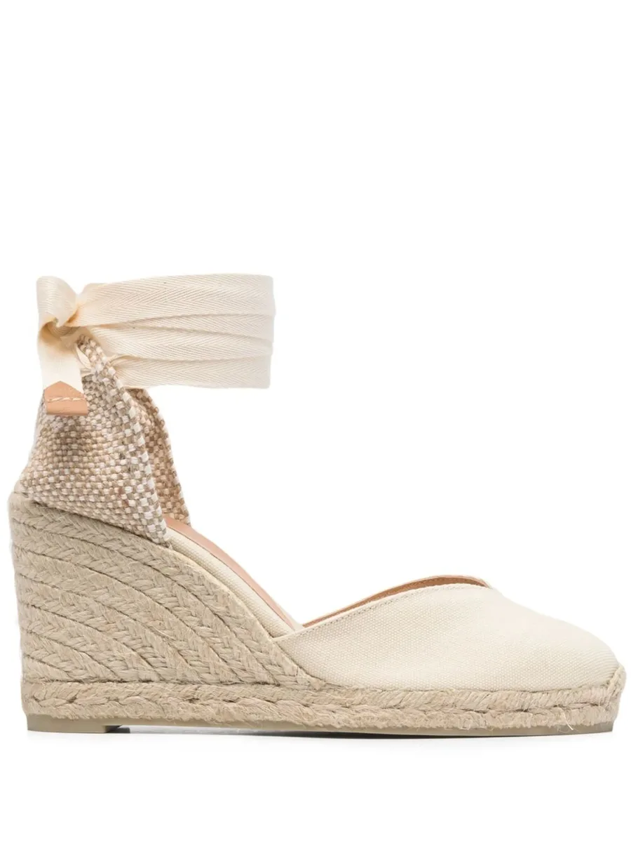 tie-fastening wedge sandals 1