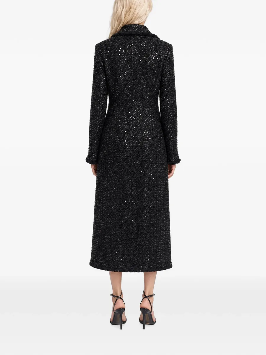 tweed long coat paillettes 3