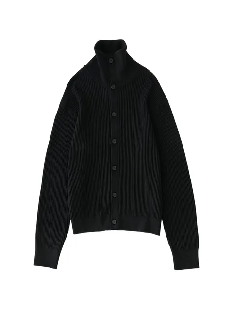 Oran high-collar 12-gauge knit cardigan