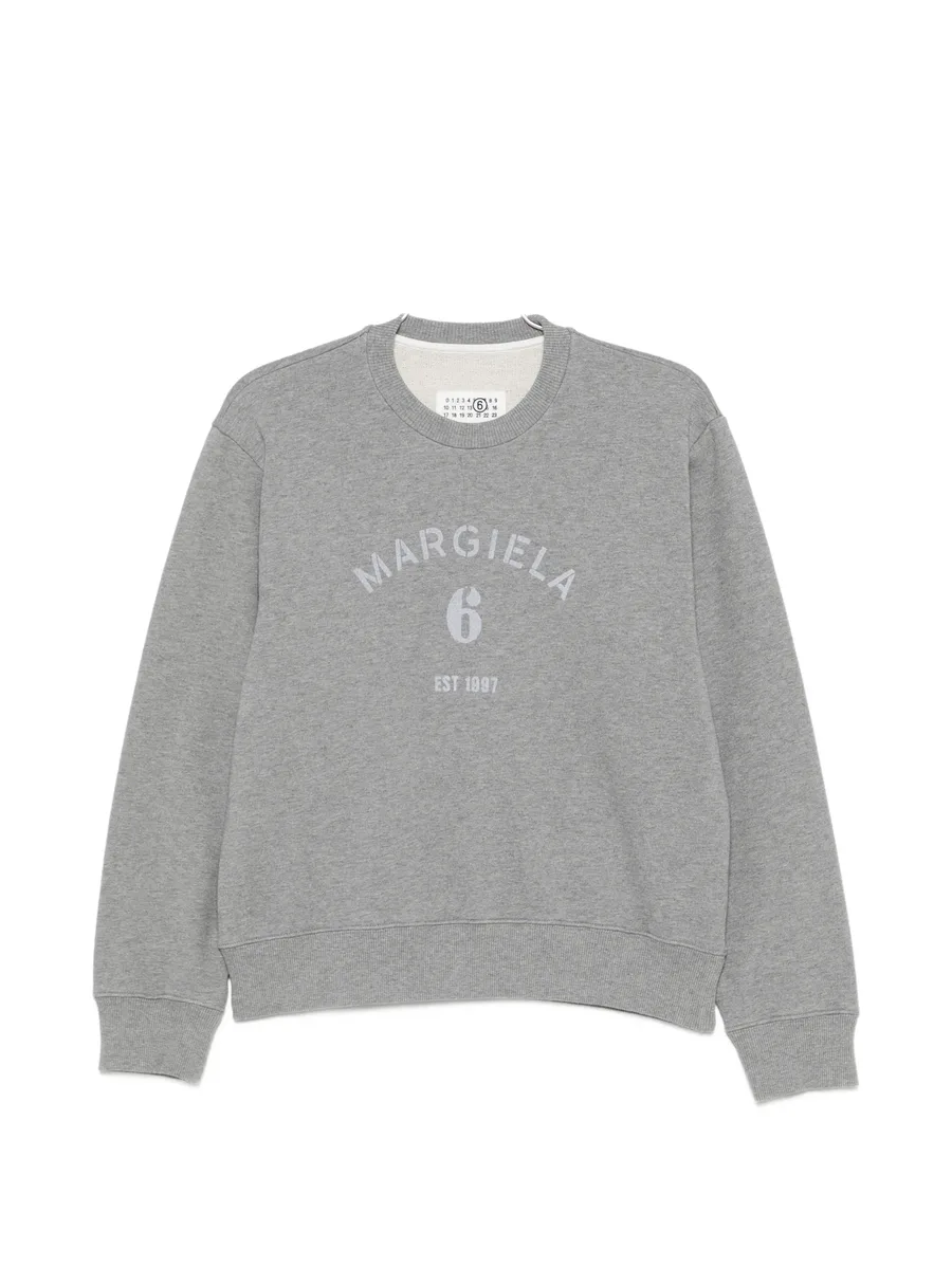 logo-print White Stitch sweater 1