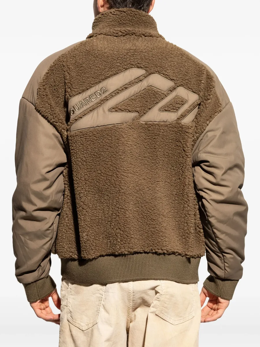 teddy-panelled bomber jacket 8