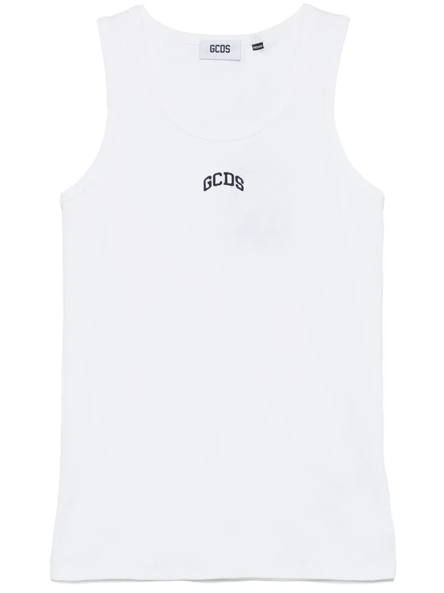 logo-embroidered tank top 1