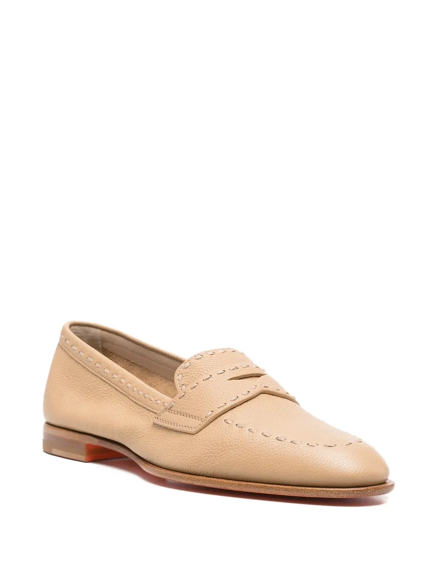 topstitched leather loafers 3