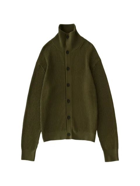 Oran ribbed-knit high-neck cardigan