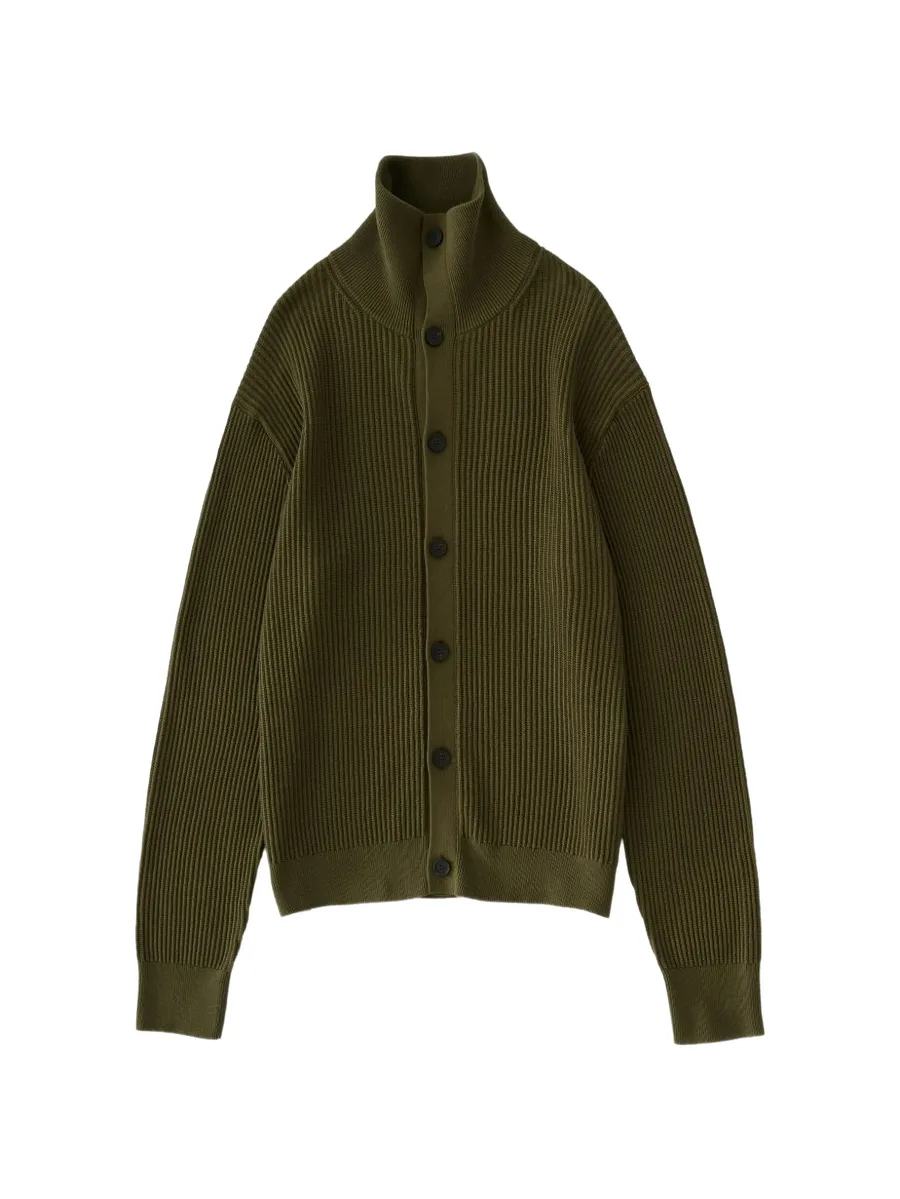 Oran ribbed-knit high-neck cardigan 1