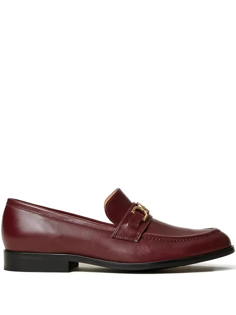 Oval-T clasp leather loafers