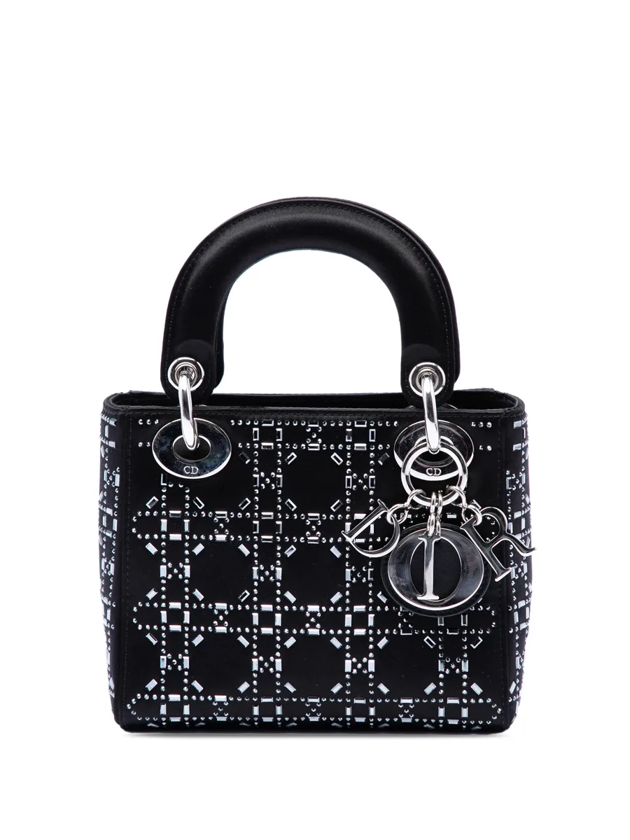 сумка-сэтчел Mini Velvet Cannage Strass Embellished Lady Dior (2018 год) 1