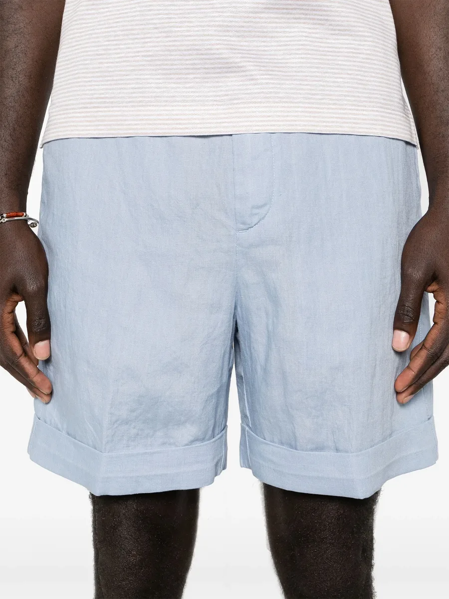 slub-texture linen shorts 10