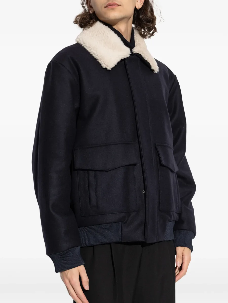 shearling-collar bomber jacket 6