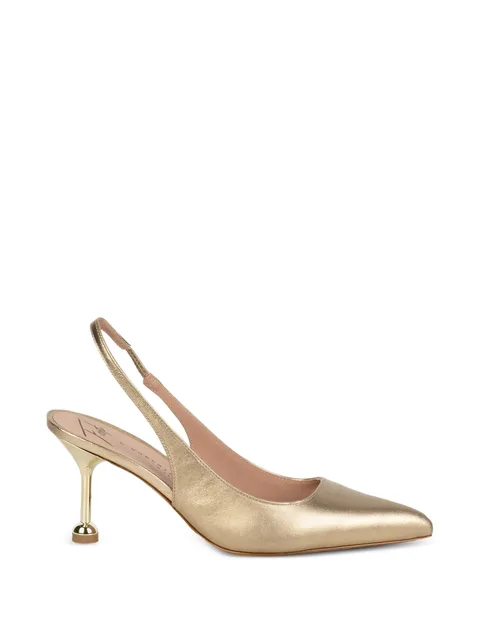 metallic slingback pumps