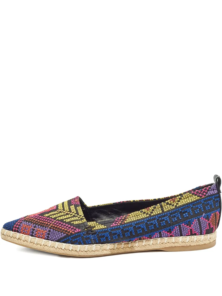 pre-owned pointed toe embroidered espadrilles 2