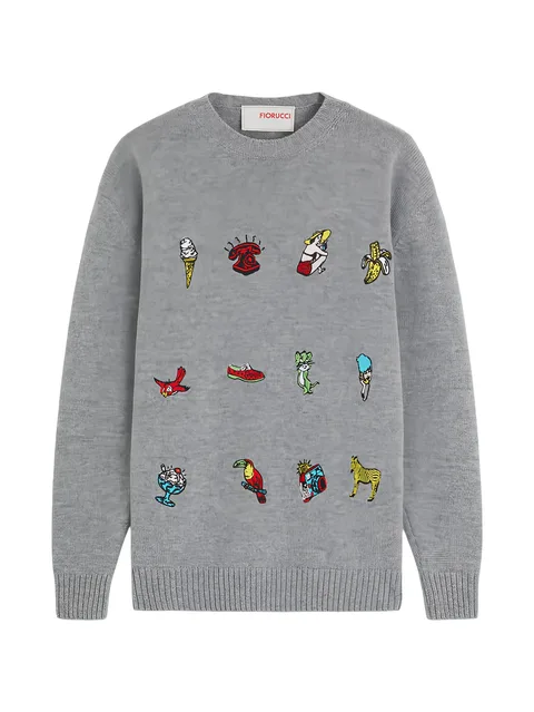 Toys embroidered-patchwork sweater