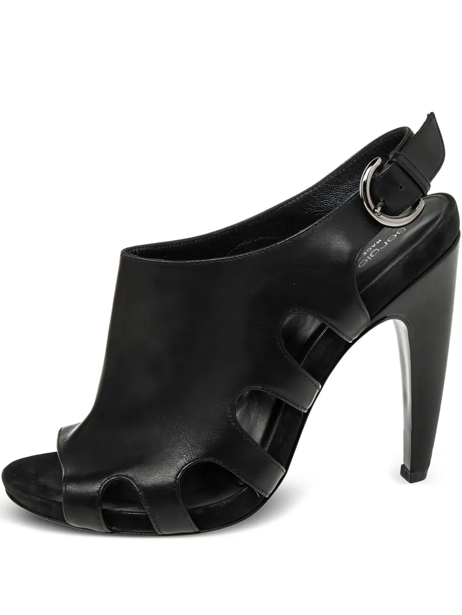 pre-owned 110mm patent leather cutout sandals 2
