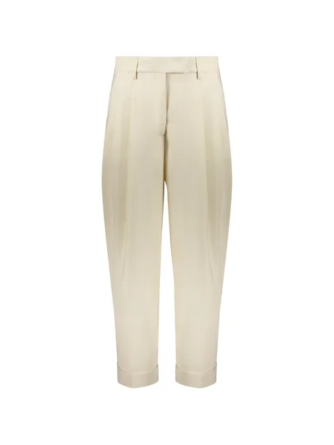 pleated straight-leg trousers