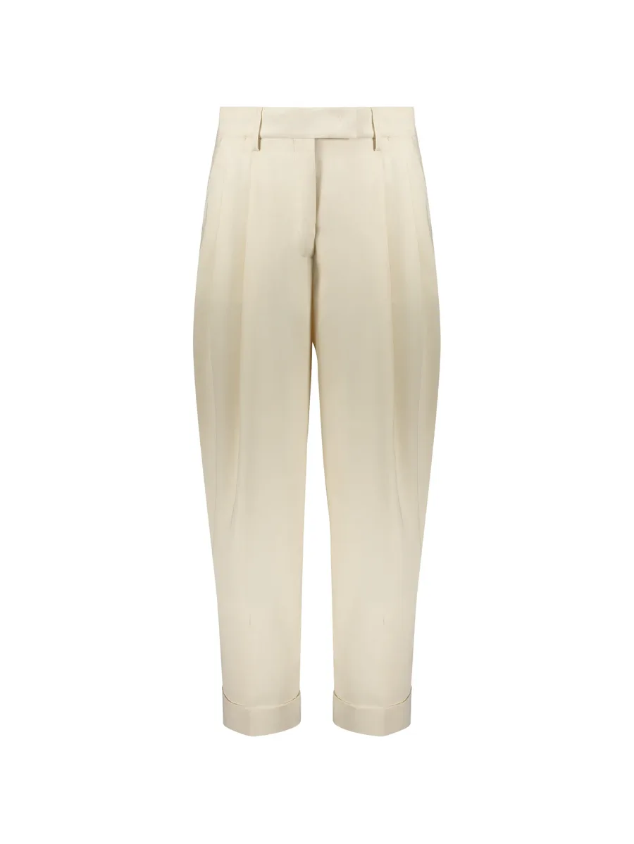 pleated straight-leg trousers 1