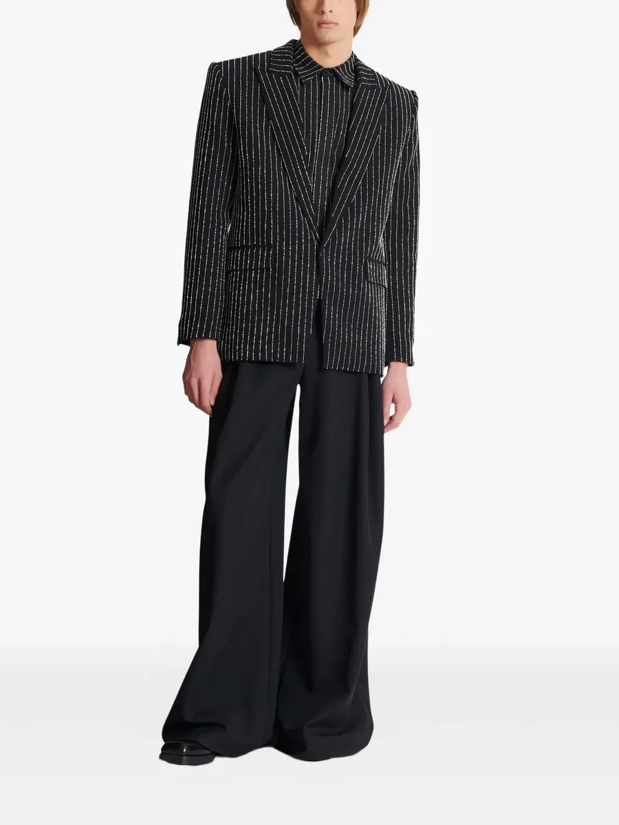 crystal-striped single-button jacket 3