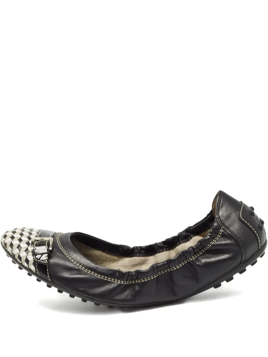 checkerboard leather ballet flats 1