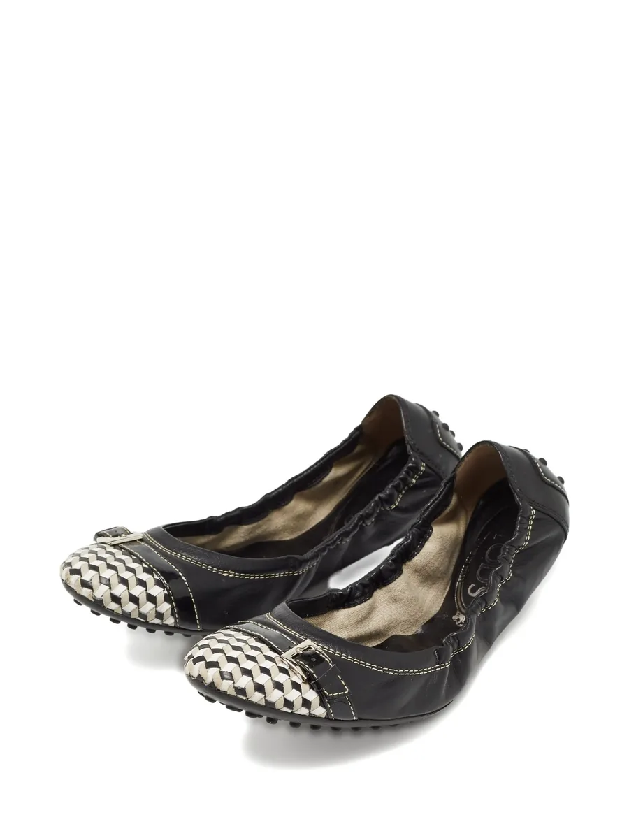 checkerboard leather ballet flats 4