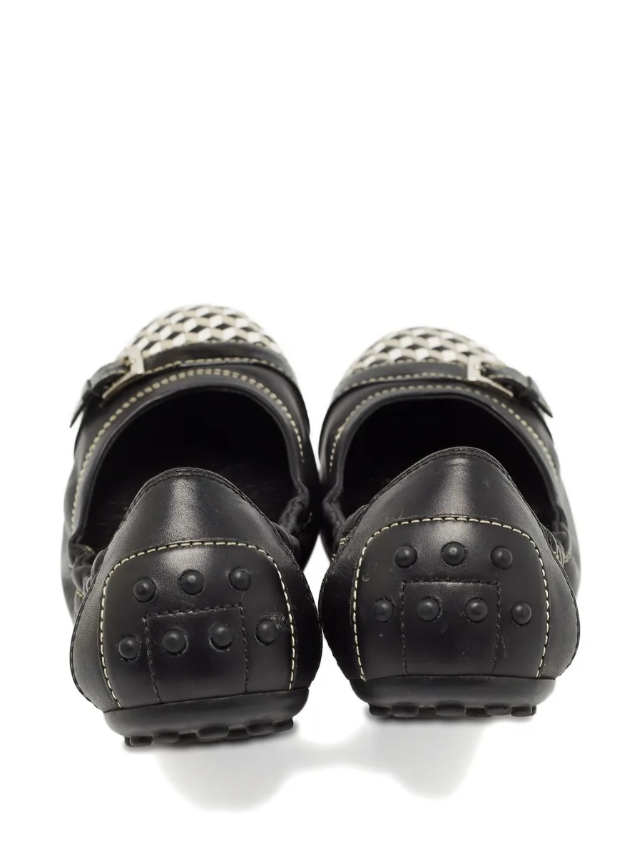 checkerboard leather ballet flats 6