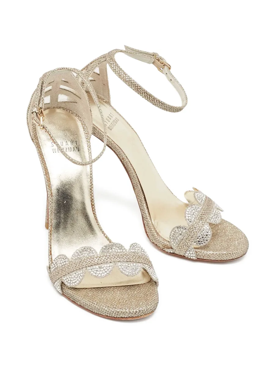 pre-owned 100mm embellished sandals 4
