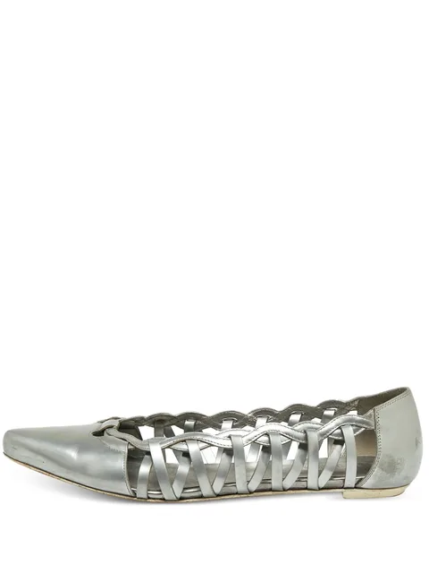 braided leather ballet flats