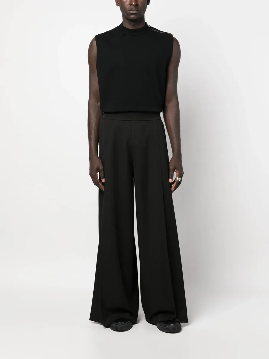 tie-fastening wide-leg trousers 6