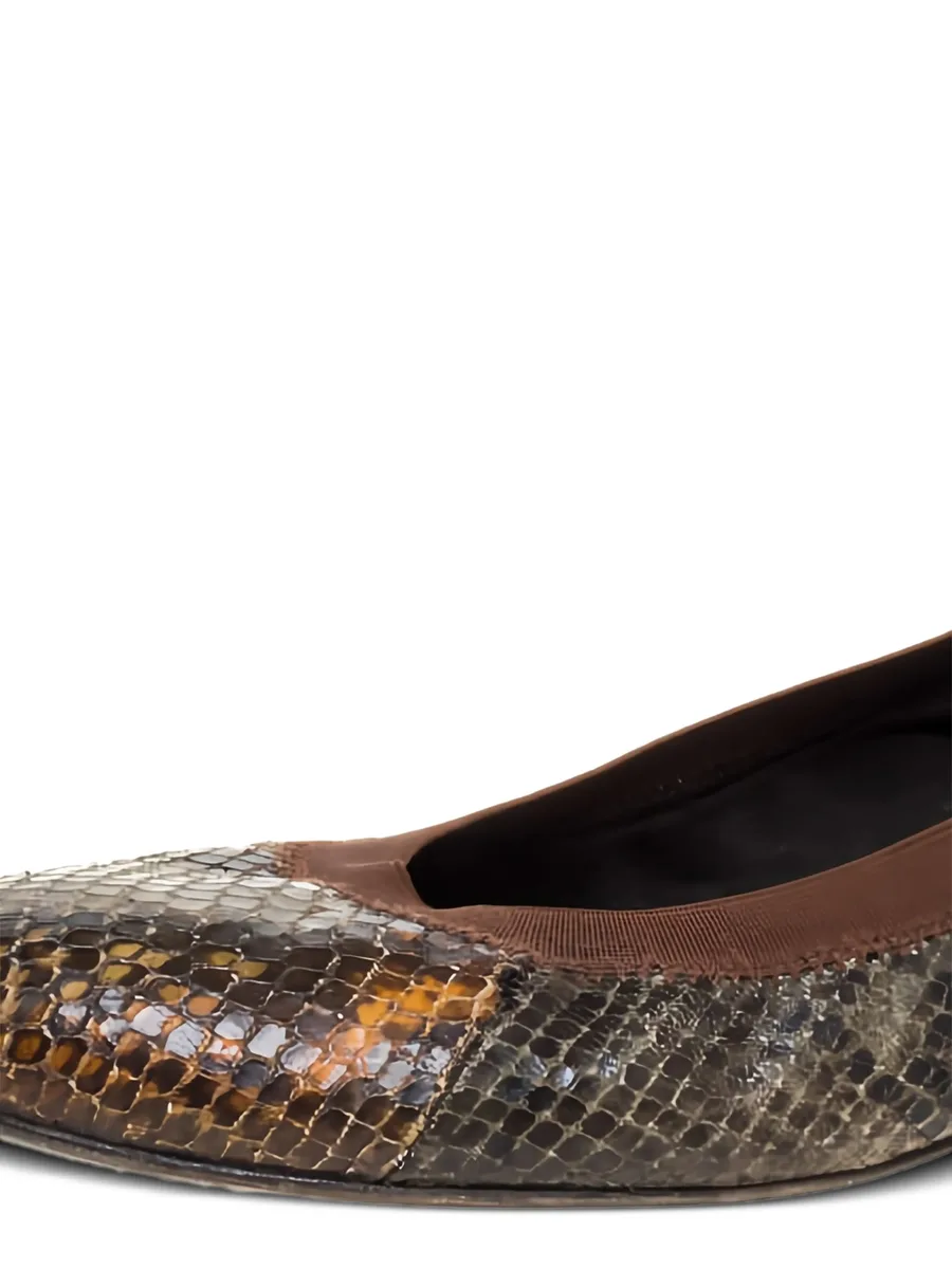 python embossed leather ballet flats 4