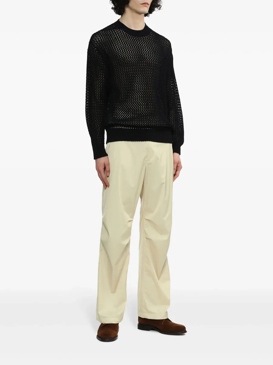 straight-leg satin trousers 4