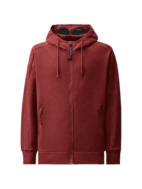 diagonal raised fleece Goggle zip sweatshirt