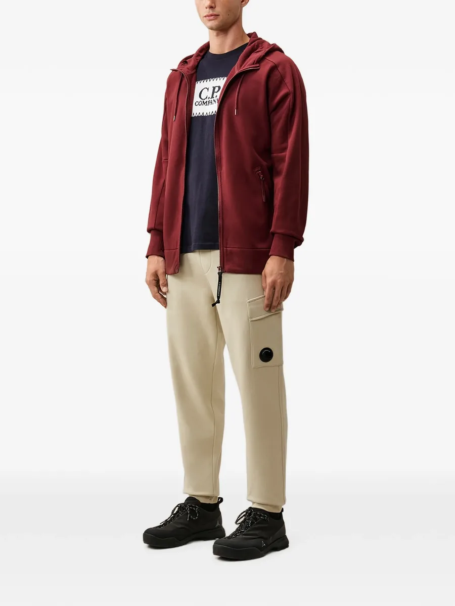 diagonal raised fleece Goggle zip sweatshirt 2