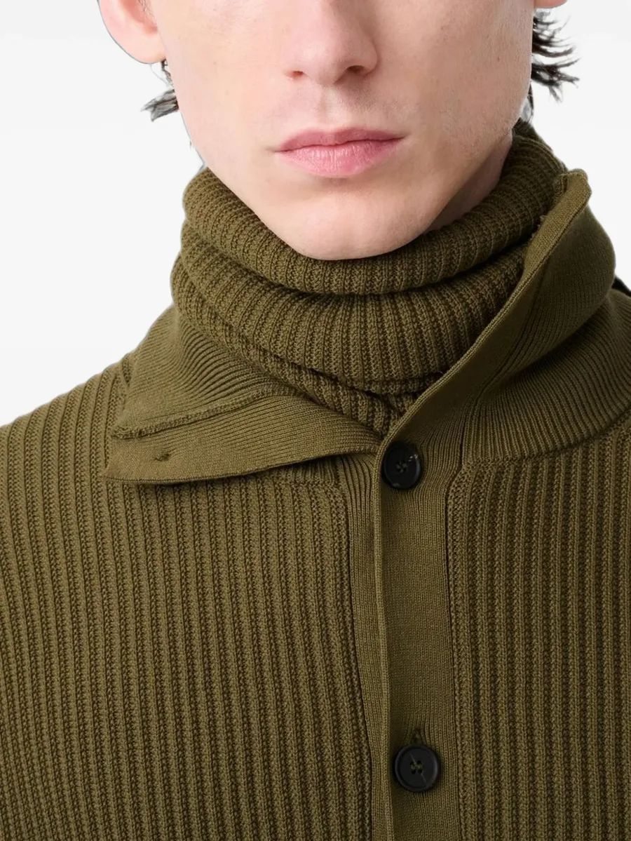 Oran ribbed-knit high-neck cardigan 7