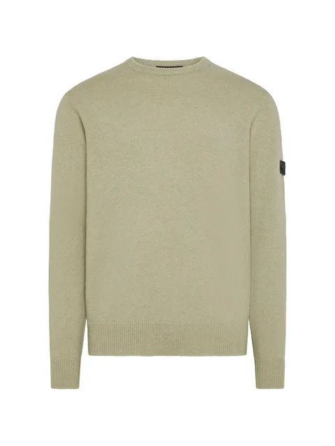 logo-patch crew-neck sweater